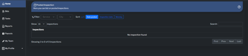 Step 1: View Available Inspections