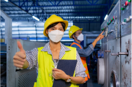 An inspector arrives at the factory
